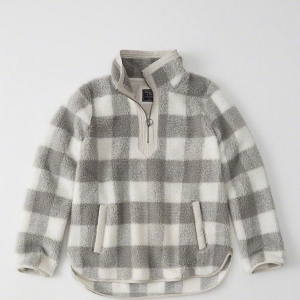 ABERCROMBIE Sherpa Half- Zip pullover